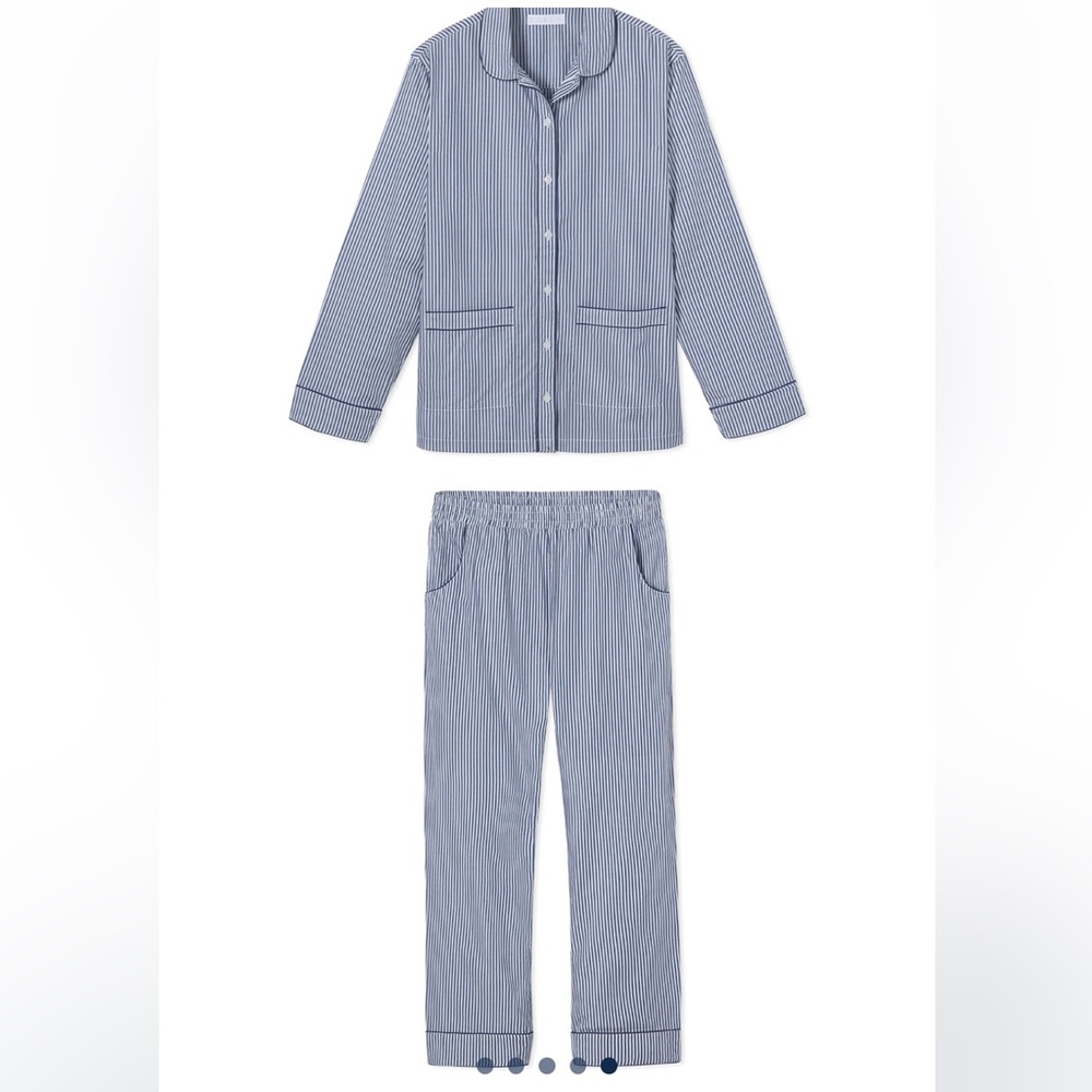 Lake Poplin Piped Pants Set in Navy Stripe